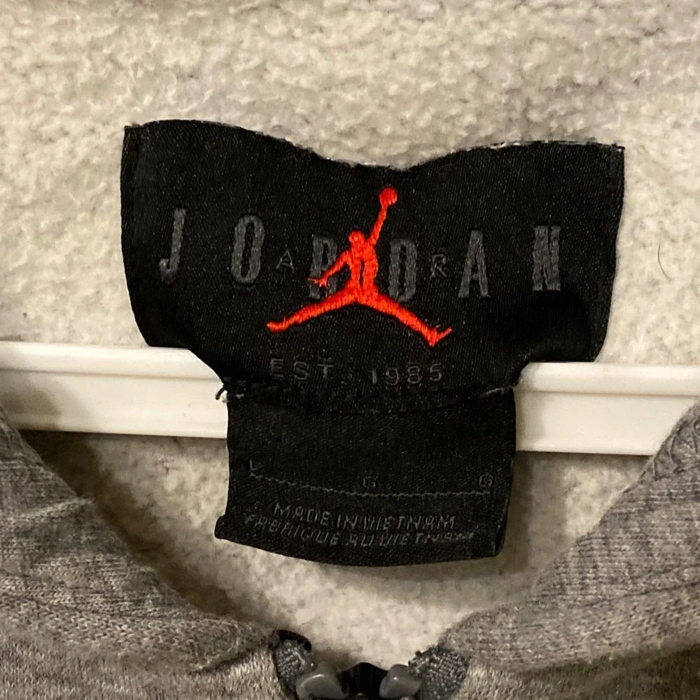 Jordan Jumpman Full-Zip Hoodie Large Grey Hooded Flight Essential Sweatshirt GUC